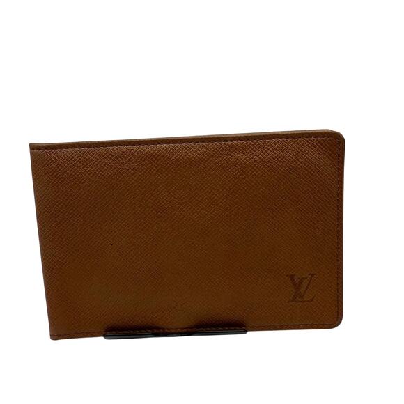 Louis Vuitton Brown Taiga Leather ID Card Holder Wallet*EXCELLENT Condition! - Picture 1 of 7